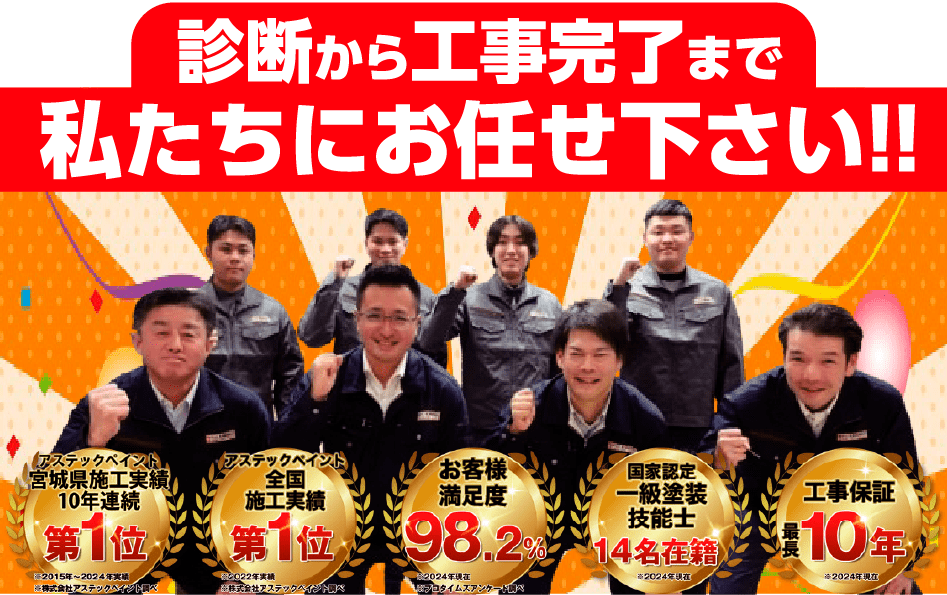診断から工事完了まで私たちにお任せ下さい！