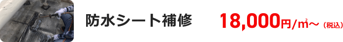 防水シート補修 18,000円/㎡～（税込）